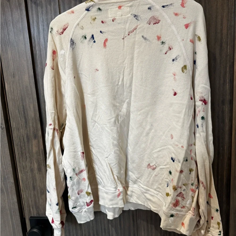 THE GREAT. Cream Artistic Splatter Sweatshirt - Picture 2 of 3